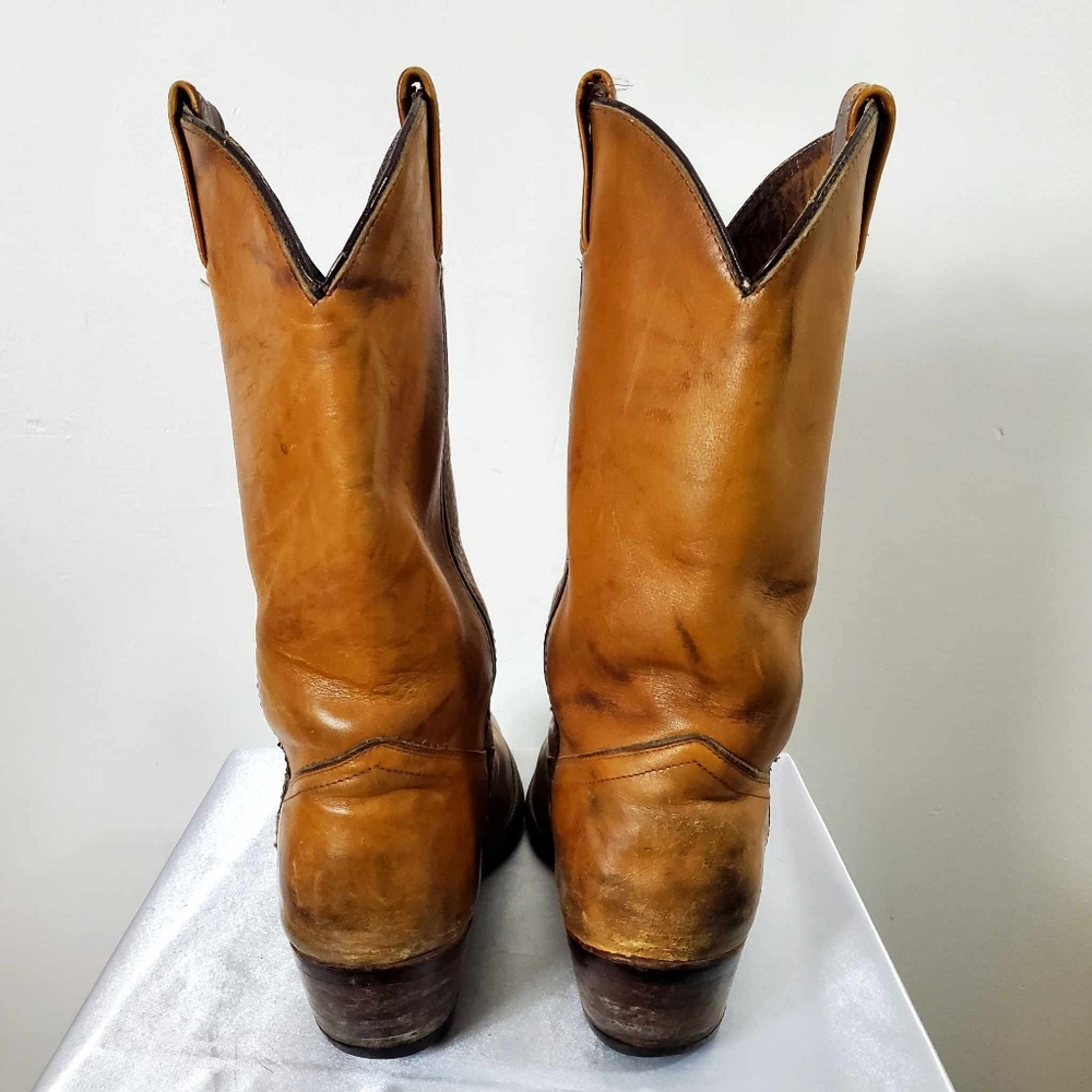 Steel Cap Vintage Leather Cowboy Boots - Picture 5 of 16